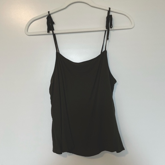 Forever 21 Tops - Dark Green Flowy Tank with Tie Straps